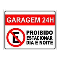 Placa de Aviso / Sinalização / Garagem / Proibido Estacionar (15x20cm) PE03