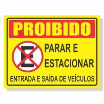 Placa de Aviso / Sinalização / Garagem / Proibido Estacionar (15x20cm) PE08