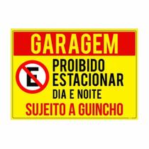 Placa de Aviso / Sinalização / Garagem / Proibido Estacionar (15x20cm) PE10