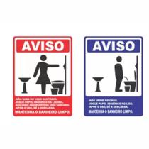 Placa de Aviso / Sinalização - Mantenha o Banheiro Limpo (25x20cm) - BL04 Placa de Aviso / Sinalização - Mantenha o Banheiro Limpo (25x20cm) - BL04