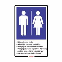 Placa de Aviso / Sinalização - Mantenha o Banheiro Limpo (25x20cm) - BL05 Placa de Aviso / Sinalização - Mantenha o Banheiro Limpo (25x20cm) - BL05