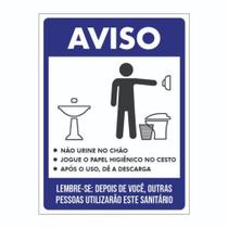 Placa de Aviso / Sinalização - Mantenha o Banheiro Limpo (25x20cm) - BL08