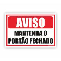 Placa de Aviso / Sinalização / Mantenha o Portão Fechado - (20x15) - MP01 Placa de Aviso / Sinalização / Mantenha o Portão Fechado - (20x15) - MP01