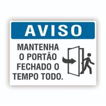 Placa de Aviso / Sinalização / Mantenha o Portão Fechado - (20x15) - MP04 Placa de Aviso / Sinalização / Mantenha o Portão Fechado - (20x15) - MP04