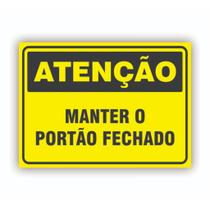 Placa de Aviso / Sinalização / Mantenha o Portão Fechado - (20x15) - MP05