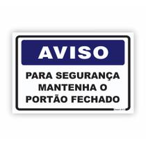 Placa de Aviso / Sinalização / Mantenha o Portão Fechado - (20x15) - MP06