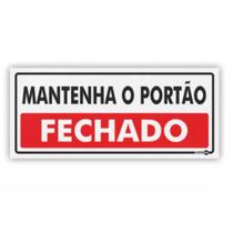 Placa de Aviso / Sinalização / Mantenha o Portão Fechado - (20x15) - MP09