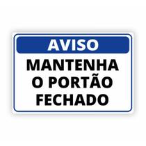 Placa de Aviso / Sinalização / Mantenha o Portão Fechado - (20x15) - MP10