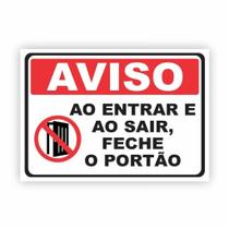 Placa de Aviso / Sinalização - Mantenha o portão fechado (25x20cm) - MP07 Placa de Aviso / Sinalização - Mantenha o portão fechado (25x20cm) - MP07
