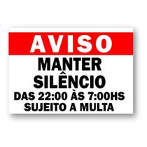 Placa de Aviso / Sinalização - Mantenha Silêncio - (25x20cm) - SP08