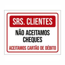 Placa de Aviso / Sinalização - Não Aceitamos Cartões (25x20) - CT10