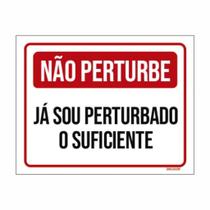 Placa de Aviso / Sinalização - Não Perturbe (15x20cm) - NP08