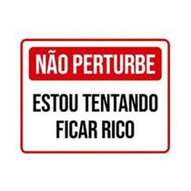 Placa de Aviso / Sinalização - Não Perturbe (15x20cm) - NP10