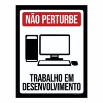 Placa de Aviso / Sinalização - Não Perturbe (25x20cm) - NP05