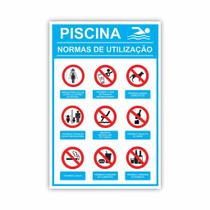 Placa de Aviso / Sinalização - Normas da Piscina - (25x20cm) NP04 Placa de Aviso / Sinalização - Normas da Piscina - (25x20cm) NP04
