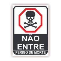 Placa de Aviso / Sinalização - Perigo Risco de Morte - (25x20cm) - RM10