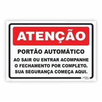 Placa de Aviso / Sinalização - Portão com Fechamento automático (15x20cm) PA02