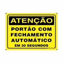 Placa de Aviso / Sinalização - Portão com Fechamento automático (15x20cm) PA06