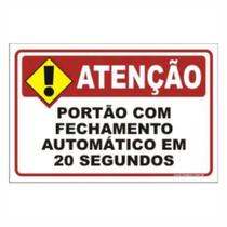 Placa de Aviso / Sinalização - Portão com Fechamento automático (15x20cm) PA07