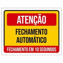 Placa de Aviso / Sinalização - Portão com Fechamento automático (15x20cm) PA08