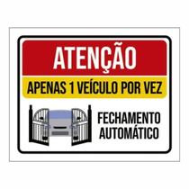 Placa de Aviso / Sinalização - Portão com Fechamento automático (15x30cm) PA09
