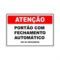 Placa de Aviso / Sinalização - Portão com Fechamento automático (20x25) PA04