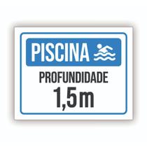 Placa de Aviso / Sinalização - Profundidade da Piscina (20x25cm) - PS10 Placa de Aviso / Sinalização - Profundidade da Piscina (20x25cm) - PS10