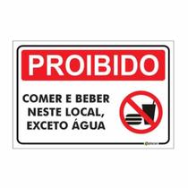 Placa de Aviso / Sinalização - Proibido Comer neste Local - PL03 Placa de Aviso / Sinalização - Proibido Comer neste Local - PL03