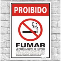 Placa de Aviso / Sinalização - Proibido Fumar (15x20cm) - PF02