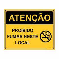 Placa de Aviso / Sinalização - Proibido Fumar (15x20cm) - PF09