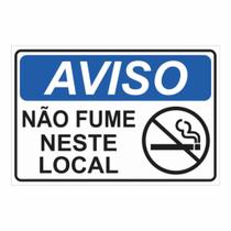 Placa de Aviso / Sinalização - Proibido Fumar (15x20cm) - PF10