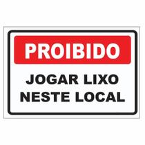 Placa de Aviso / Sinalização / Proibido Jogar Lixo (25x20) PL04