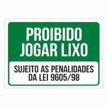 Placa de Aviso / Sinalização / Proibido Jogar Lixo (25x20) PL06