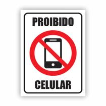 Placa de Aviso / Sinalização - Proibido uso de celular (15x20cm) - CL08 Placa de Aviso / Sinalização - Proibido uso de celular (15x20cm) - CL08