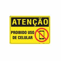 Placa de Aviso / Sinalização - Proibido uso de celular (15x20cm) - CL09 Placa de Aviso / Sinalização - Proibido uso de celular (15x20cm) - CL09