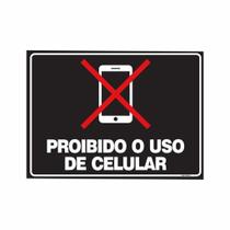 Placa de Aviso / Sinalização - Proibido uso de celular (15x20cm) - CL10 Placa de Aviso / Sinalização - Proibido uso de celular (15x20cm) - CL10