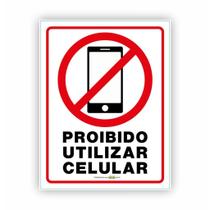 Placa de Aviso / Sinalização - Proibido uso de celular (20x25) - CL01 Placa de Aviso / Sinalização - Proibido uso de celular (20x25) - CL01