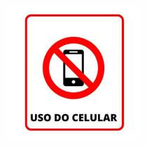 Placa de Aviso / Sinalização - Proibido uso de celular (20x25) - CL04 Placa de Aviso / Sinalização - Proibido uso de celular (20x25) - CL04