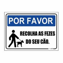 Placa de Aviso / Sinalização - Recolha as Fezes do seu Cão (25x20cm)- RC01