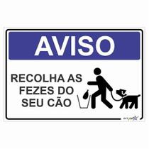Placa de Aviso / Sinalização - Recolha as Fezes do seu Cão (25x20cm)- RC02