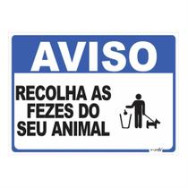 Placa de Aviso / Sinalização - Recolha as Fezes do seu Cão (25x20cm)- RC04 Placa de Aviso / Sinalização - Recolha as Fezes do seu Cão (25x20cm)- RC04
