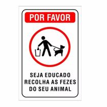 Placa de Aviso / Sinalização - Recolha as Fezes do seu Cão (25x20cm)- RC05