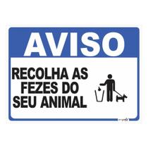 Placa de Aviso / Sinalização - Recolha as Fezes do seu Cão (25x20cm)- RC08