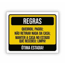 Placa de Aviso / Sinalização - Regras da Casa (15x20cm)RG05 Placa de Aviso / Sinalização - Regras da Casa (15x20cm)RG05