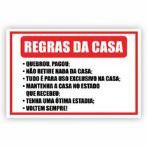 Placa de Aviso / Sinalização - Regras da Casa (25x20cm) RG02