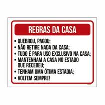 Placa de Aviso / Sinalização - Regras da Casa (25x20cm) RG09 Placa de Aviso / Sinalização - Regras da Casa (25x20cm) RG09