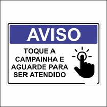Placa de Aviso / Sinalização - Toque a Campainha Para ser Atendido (25x20cm) - CP01 Placa de Aviso / Sinalização - Toque a Campainha Para ser Atendido (25x20cm) - CP01