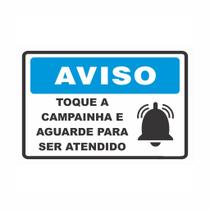 Placa de Aviso / Sinalização - Toque a Campainha Para ser Atendido (25x20cm) - CP05 Placa de Aviso / Sinalização - Toque a Campainha Para ser Atendido (25x20cm) - CP05