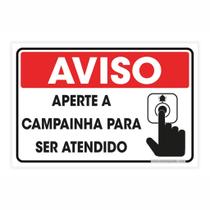 Placa de Aviso / Sinalização - Toque a Campainha Para ser Atendido (25x20cm) - CP07 Placa de Aviso / Sinalização - Toque a Campainha Para ser Atendido (25x20cm) - CP07