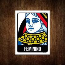 Placa De Banheiro - Baralho Feminino 36X46